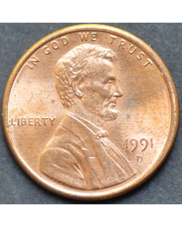 1 цент 1991 года D США