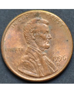 1 цент 1996 года D США