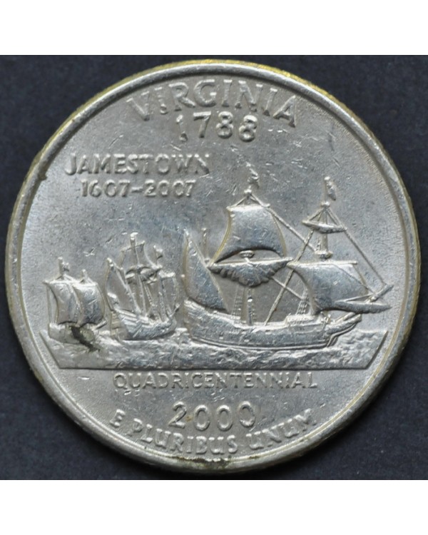 25 центов (квотер) "штат Вирджиния" 2000 года США 