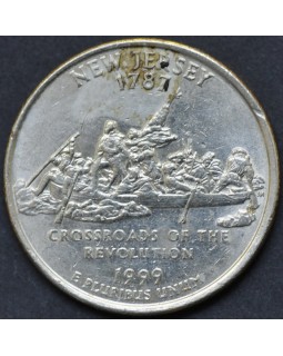 25 центов (квотер) "штат Нью-Джерси" 1999 года США 