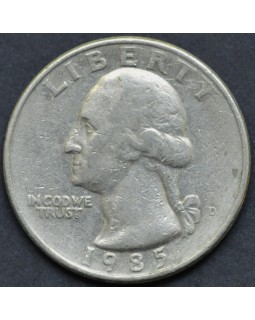 25 центов (квотер) 1985 года США 