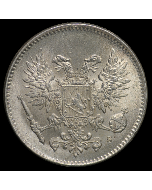 Монета Финляндии в составе России 50 пенни 1917 года 